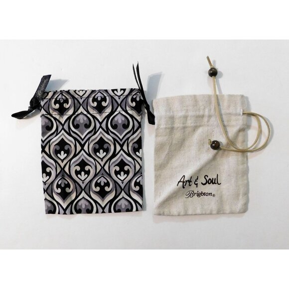 Brighton Gift Bags Lot Of 11 Assorted Prints Colors Drawstring 6" X 4.75" - Picture 5 of 5